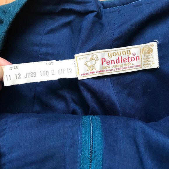 Vintage Pendleton wool wide-leg dress pants, 11-12 - Picture 3 of 5